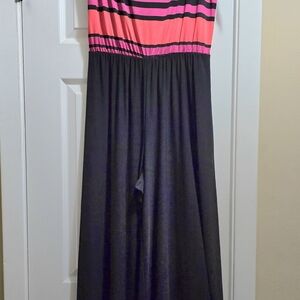 Striped Pink and Black Jumpsuit